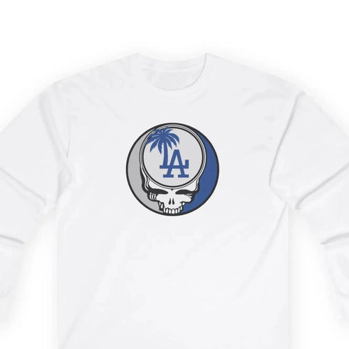 Grateful Dead - Los Angeles Dodgers Classic Stealie Long Sleeve Tee - MLB - StealieShop